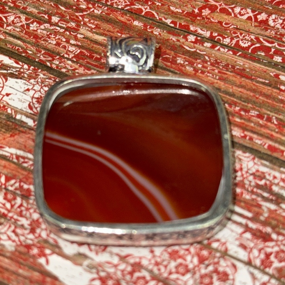 Botswana Agate Silver Pendant - image 6